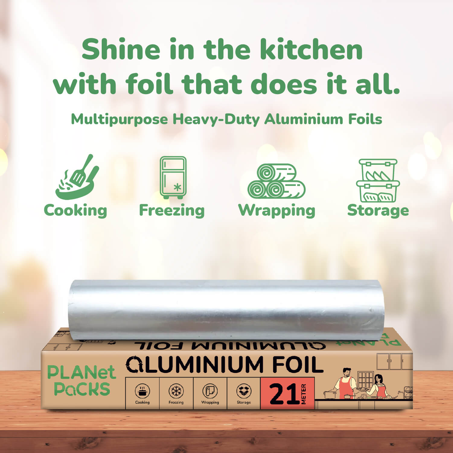 Aluminium Foil Roll - 21m - Pack of 2 - PLANet PaCKS