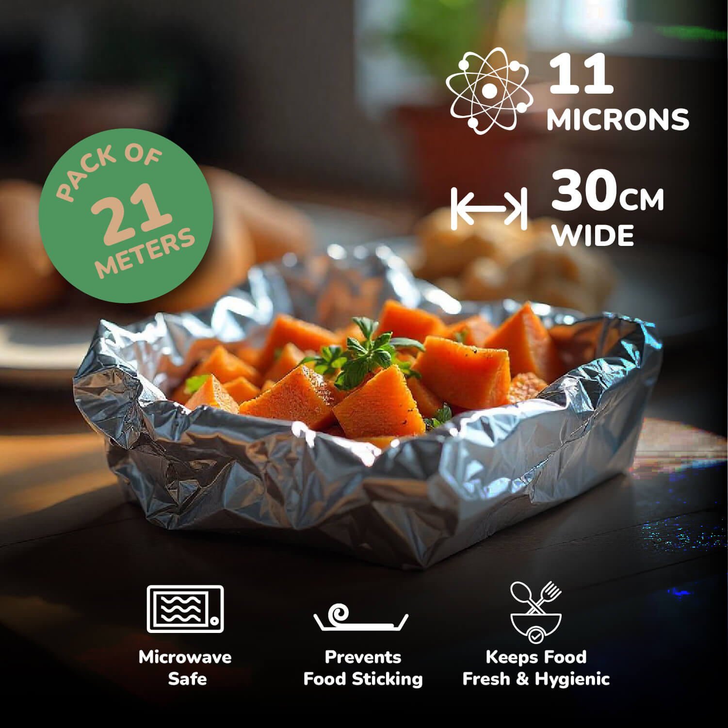Aluminium Foil Roll - 21m - Pack of 2 - PLANet PaCKS